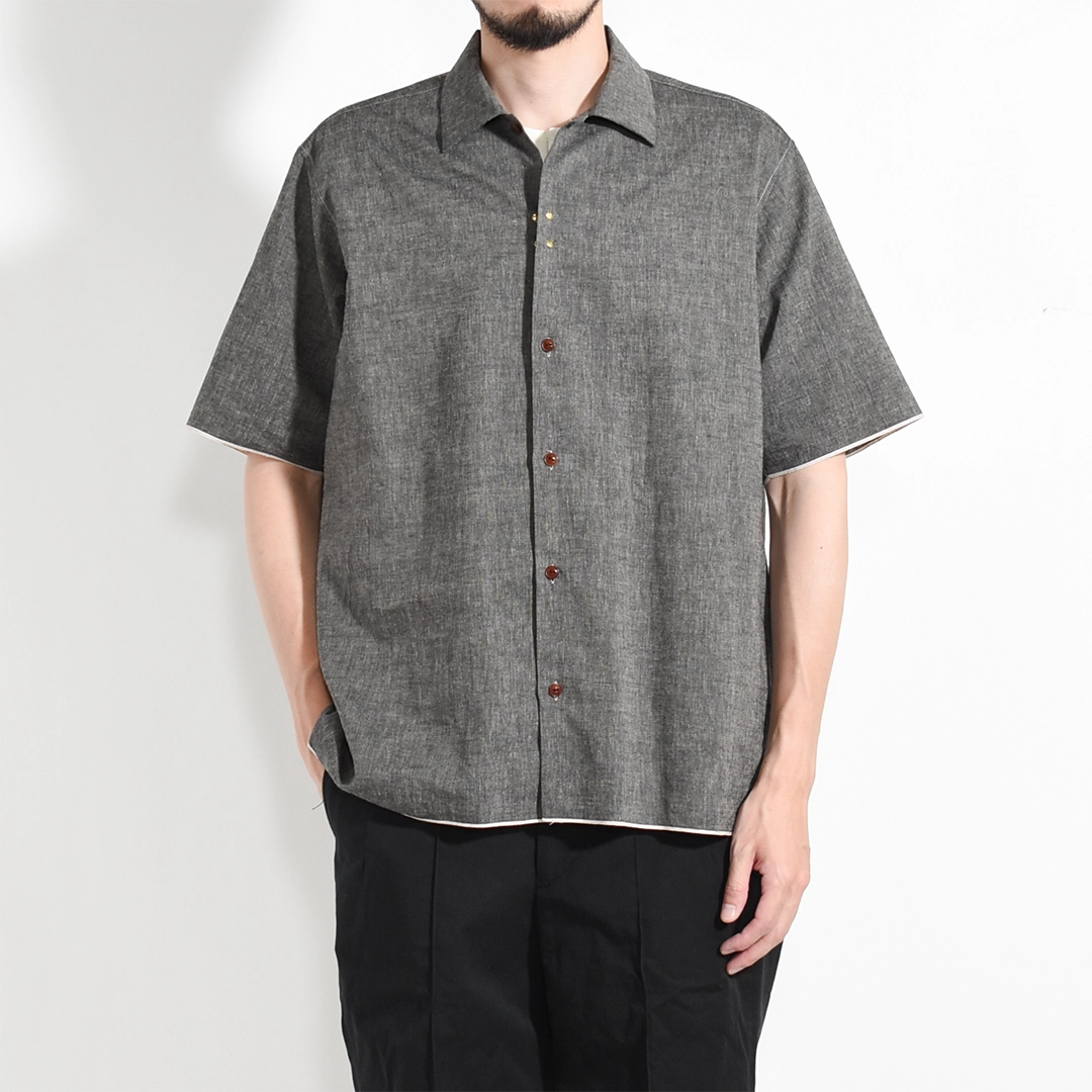 km261sh02a]KIMURA(キムラ/木村)HOOK FRONT/convertible collar shirt