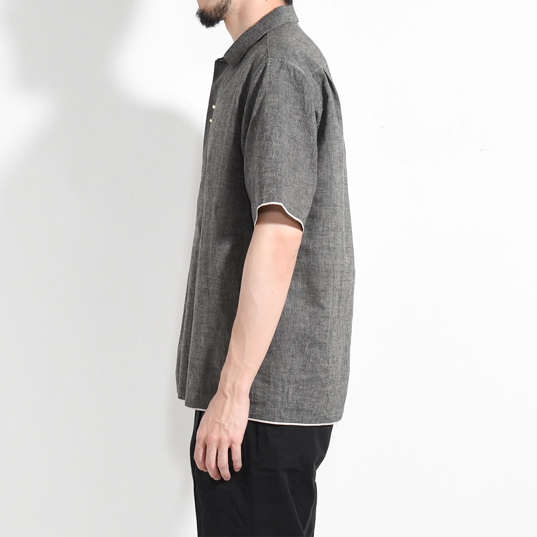 [km261sh02a]KIMURA(キムラ/木村)HOOK FRONT/convertible collar shirt H/S(フックフロントコンバーチブルカラーシャツ)の商品画像
