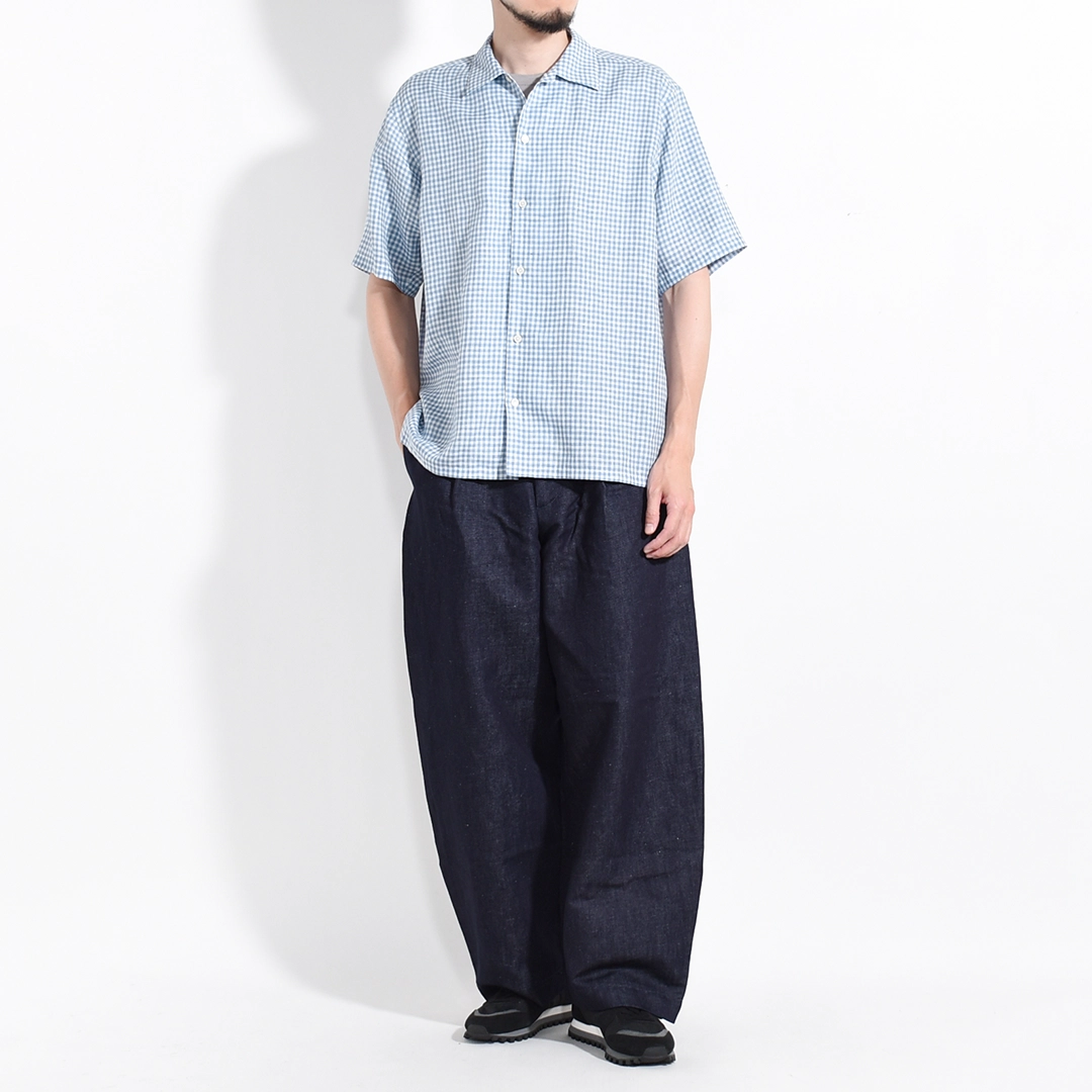 km241sh01a)KIMURA(キムラ/木村)Convertible Collar Shirt H/S Albini
