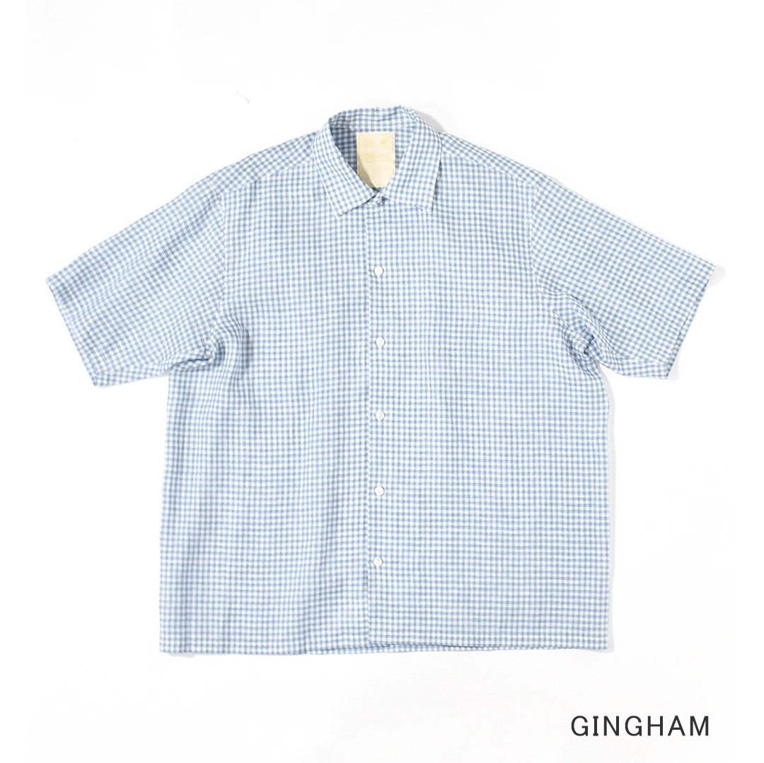 km241sh01a)KIMURA(キムラ/木村)Convertible Collar Shirt H/S Albini