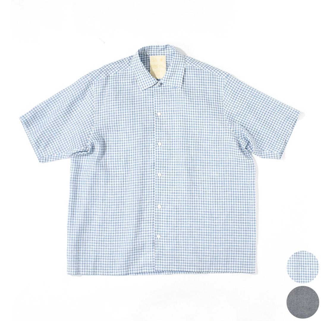km241sh01a)KIMURA(キムラ/木村)Convertible Collar Shirt H/S Albini