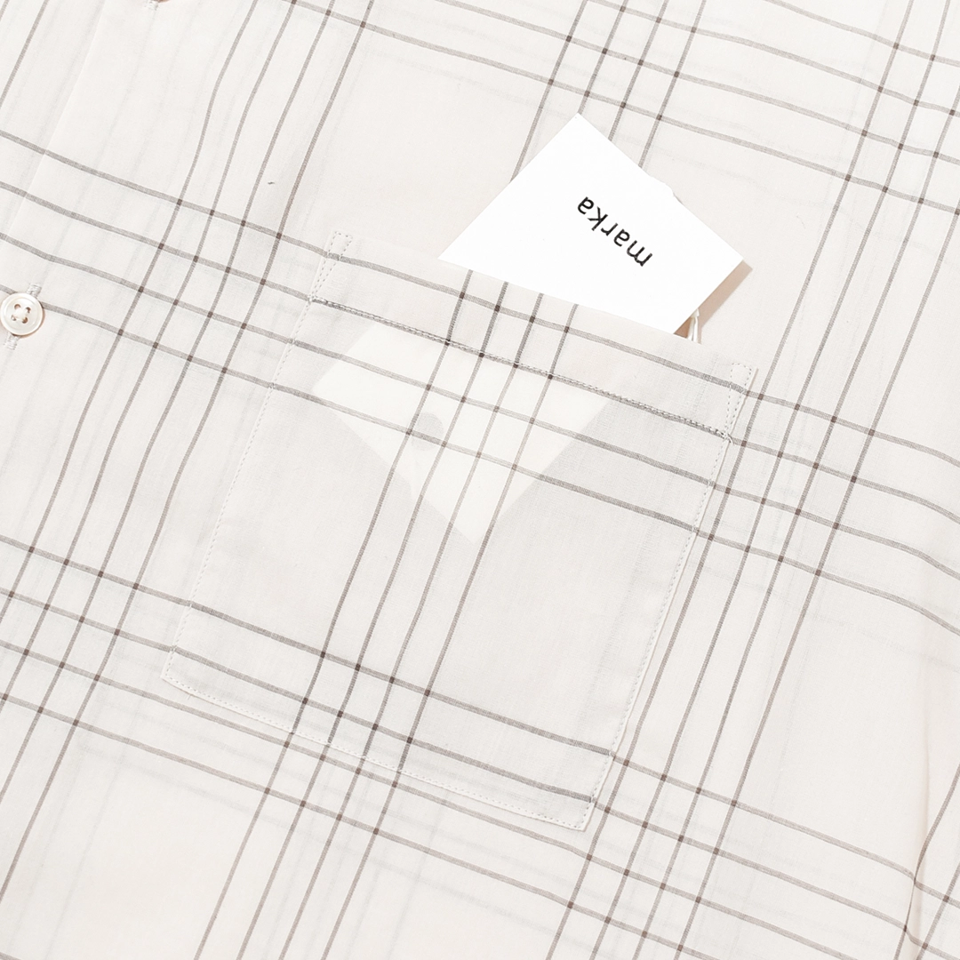 [m26a18sh02b]marka(マーカ) 60/1 Organic Cotton High Twisted Loan Open Collar S/S Shirt(オーガニックコットン強撚チェックローンオープンカラーS/Sシャツ)の商品画像