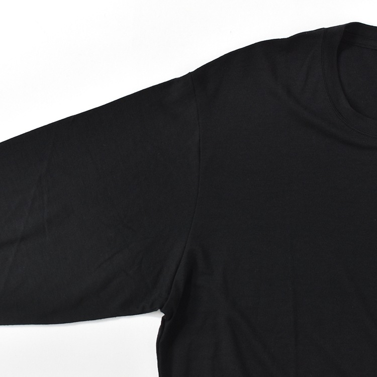 Washable Wool バンドカラーシャツ CAPERTICA COLINA Super120s Washable Wool Jersey / L/S Tee (DARKNESS