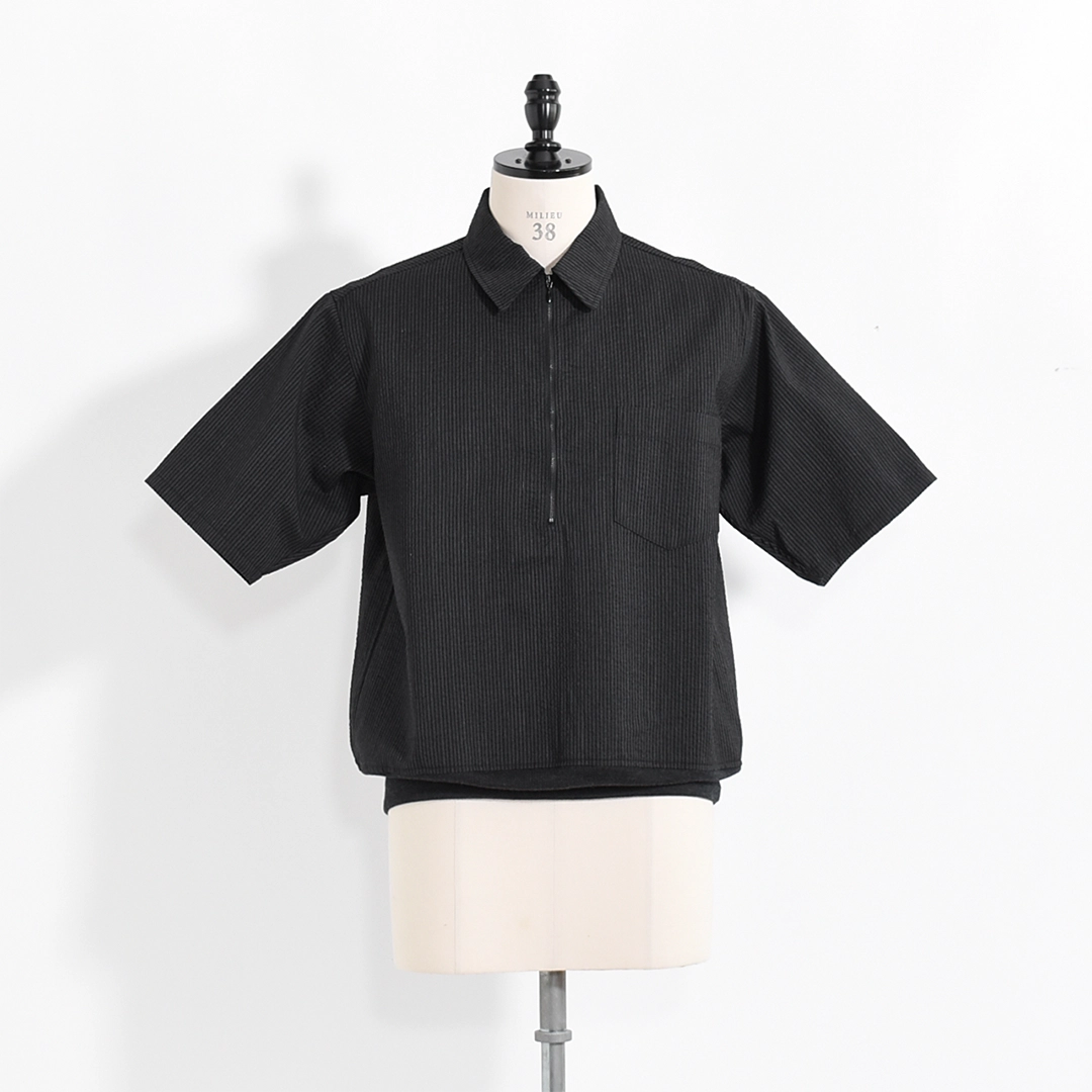 m26b03sh01b]marka(マーカ) Wool seersucker Half Zip Shirt(ウール