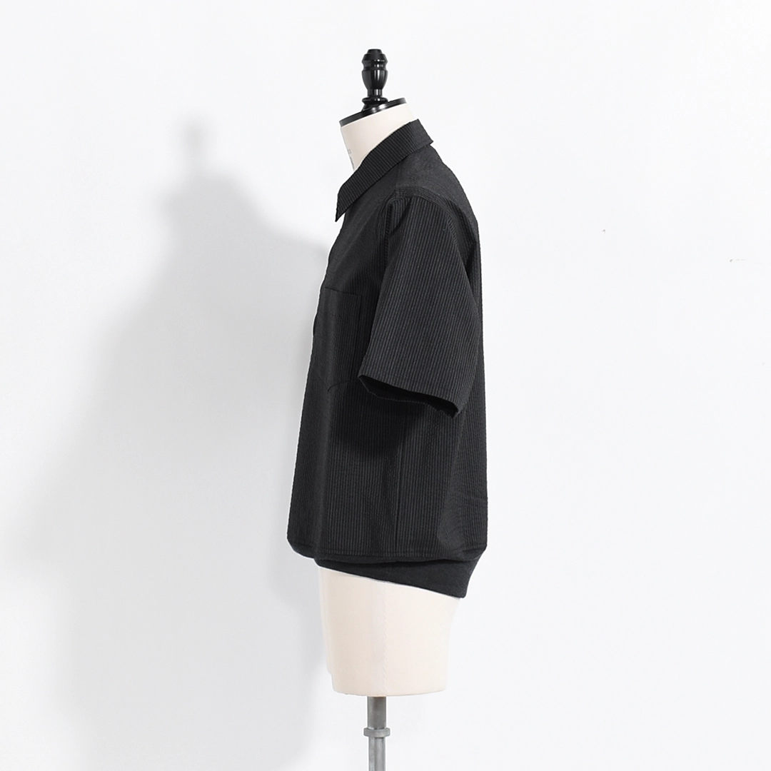 m26b03sh01b]marka(マーカ) Wool seersucker Half Zip Shirt(ウール