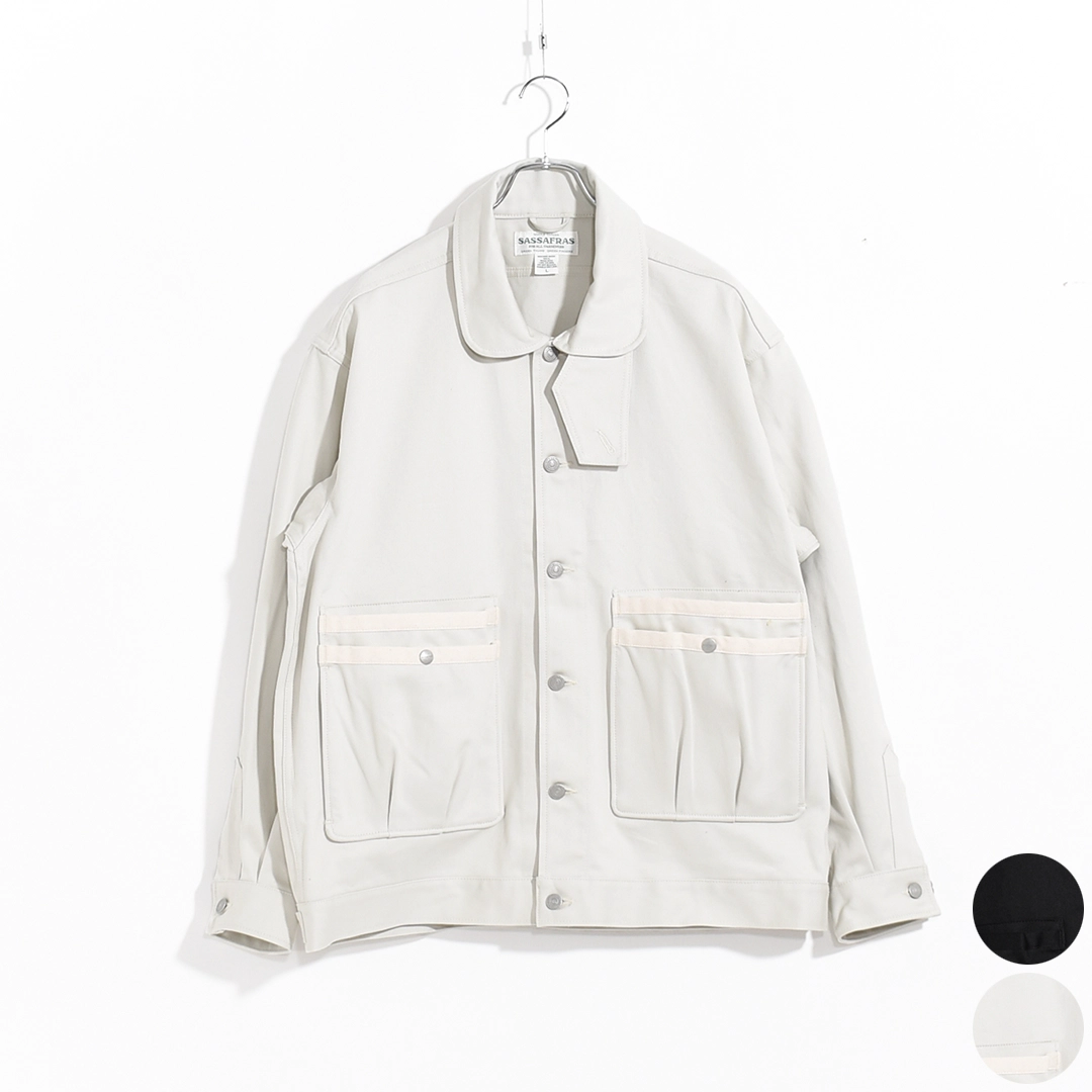 25SS　tao フリル付きオーバーサイズジャケット SF-262318]SASSAFRAS(ササフラス)Overgrown Trug Jacket / Cotton