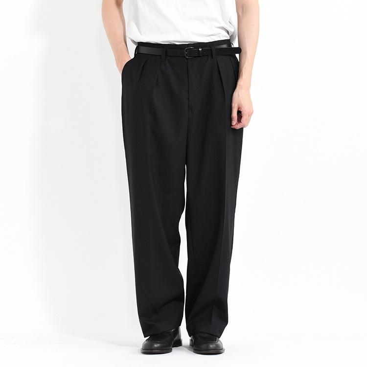 【30% OFF】[UNPT72]un/unbient(アン/アンビエント)TUCK TROUSERS / Wool Poly(タックトラウザース/ウールポリ)【SUMMER SALE】の商品画像