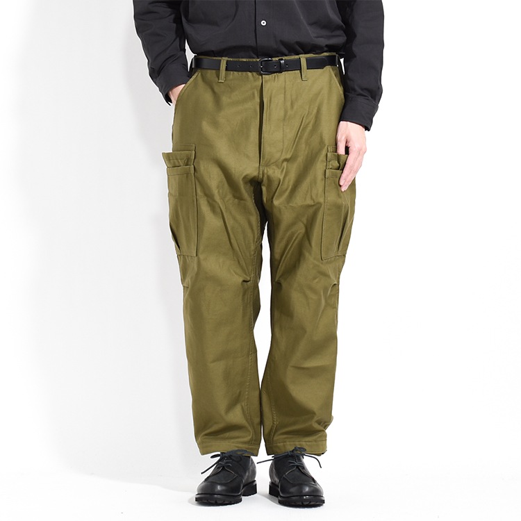SASSAFRAS Overgrown Pants オーバーグロウンパンツ サッサフラス オーバーグロウン パンツ ミリタリー サテン オリーブ