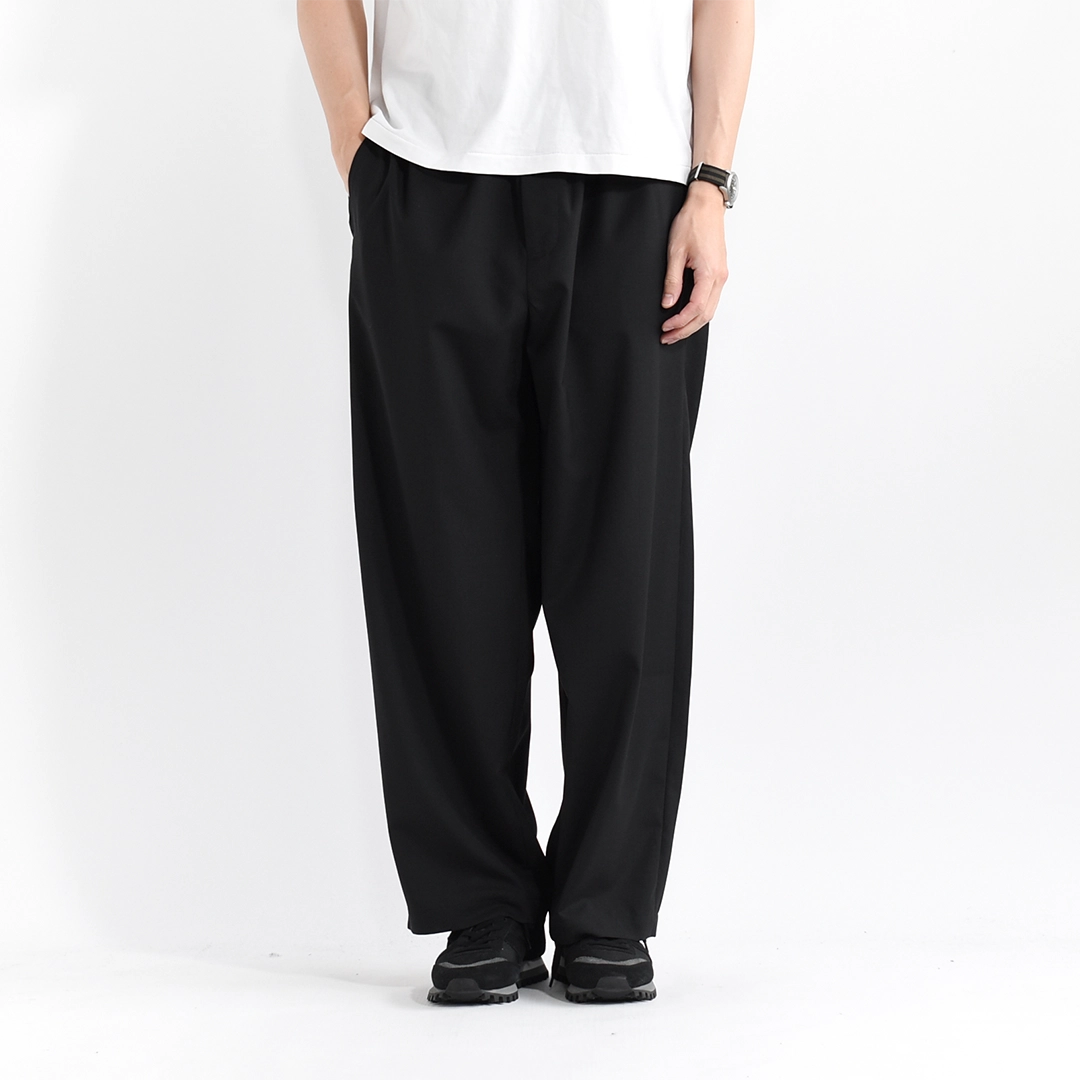 un/unbient アン 25SS 日本製 EASY TROUSERS T&C Super140s ウールトロピカル イージートラウザーズ UNPT73 2 Pale Brown Check アンビエント パンツ ボトムス【新古品】【中古】【un/unbient】 UNPT77C]un/unbient(アン/アンビエント)Easy Pants /Wool Poly