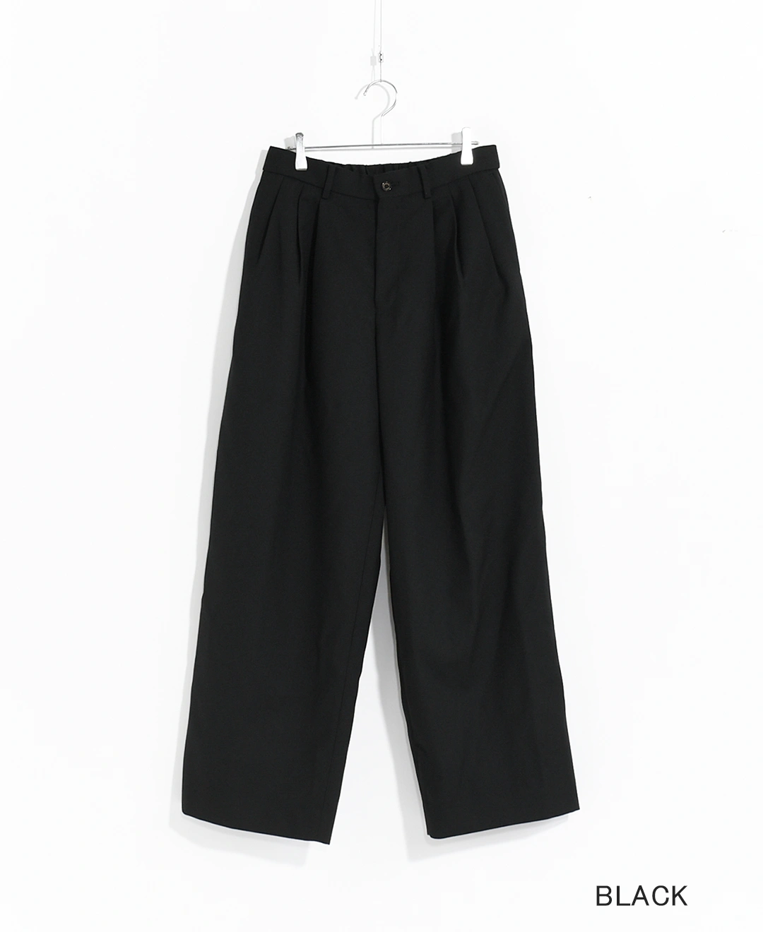 MARKAWARE オーガニックウール トリプルプリーテッドワイドトラウザーズ 3/60 オーガニックウールサバイバルクロス® / トリプルプリー