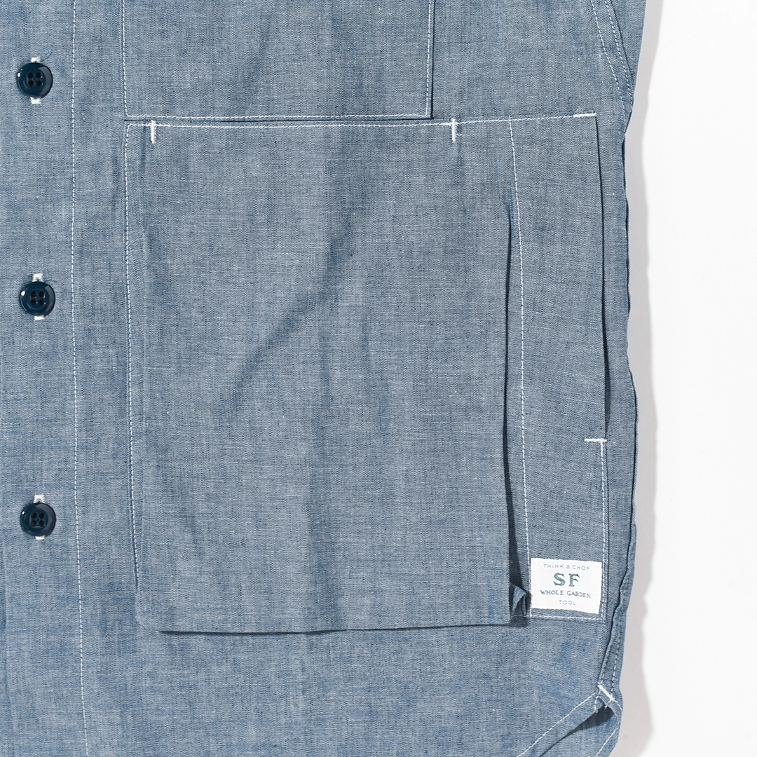 SF-262353]SASSAFRAS (ササフラス) Digs Crew Half 1/2 - 5oz Chambray