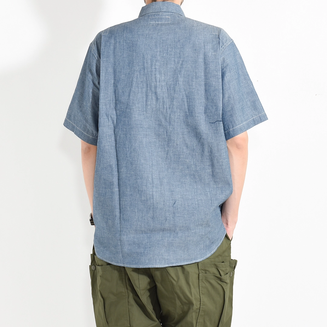 SF-262353]SASSAFRAS (ササフラス) Digs Crew Half 1/2 - 5oz Chambray