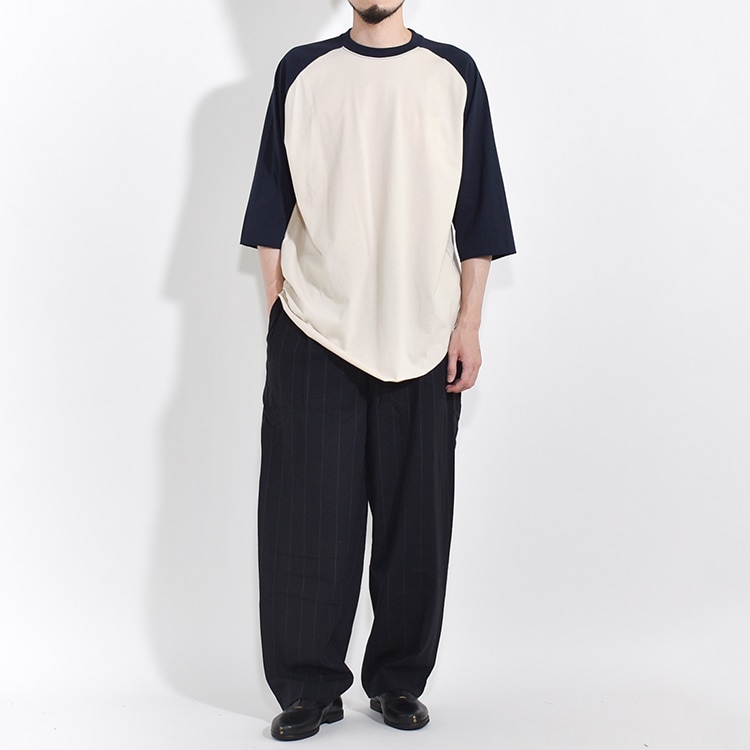 23SS marka マーカ　ベースボールTシャツ　サイズ1 ラグラン　七部丈 23SS marka マーカ ベースボールTシャツ サイズ1 ラグラン 七部