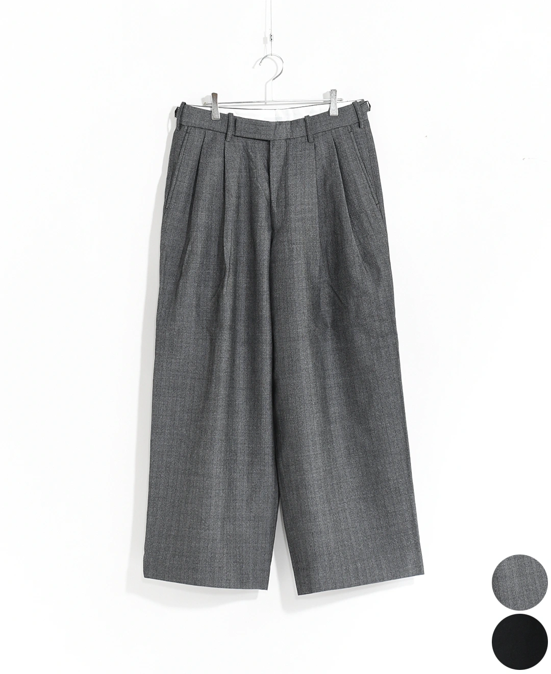 m25c12pt01c]marka(マーカ) Tumbled Wool Serge Two Tuck Baggy
