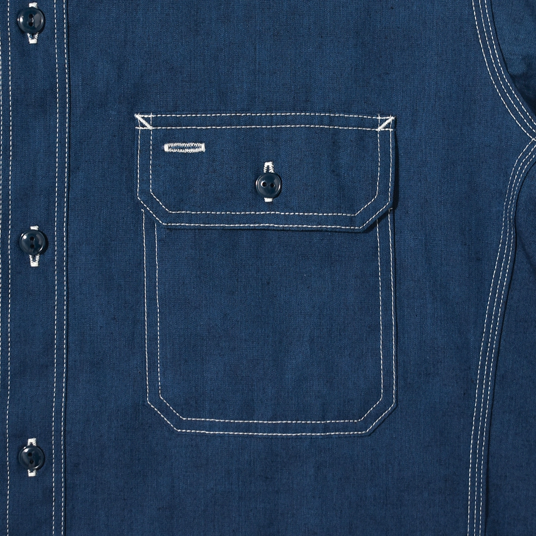 SF-262355]SASSAFRAS(ササフラス) Garender Shirt 1/2 Indigo Chambray