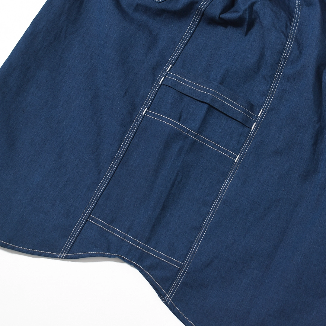 [SF-262355]SASSAFRAS(ササフラス) Garender Shirt 1/2 Indigo Chambray (ガーデナーシャツ 1/2 インディゴシャンブレー)の商品画像