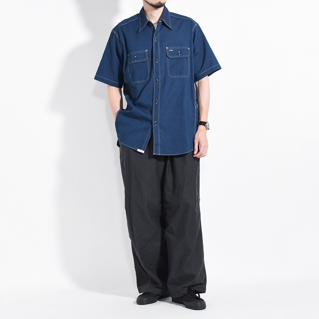 SF-262355]SASSAFRAS(ササフラス) Garender Shirt 1/2 Indigo Chambray