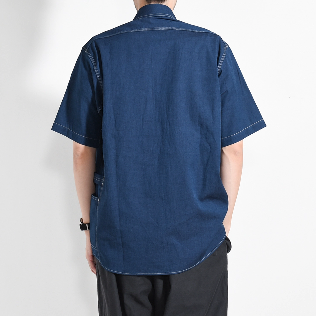 [SF-262355]SASSAFRAS(ササフラス) Garender Shirt 1/2 Indigo Chambray (ガーデナーシャツ 1/2 インディゴシャンブレー)の商品画像