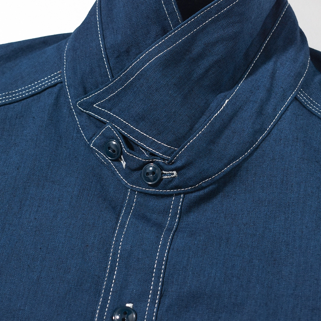 SF-262355]SASSAFRAS(ササフラス) Garender Shirt 1/2 Indigo Chambray