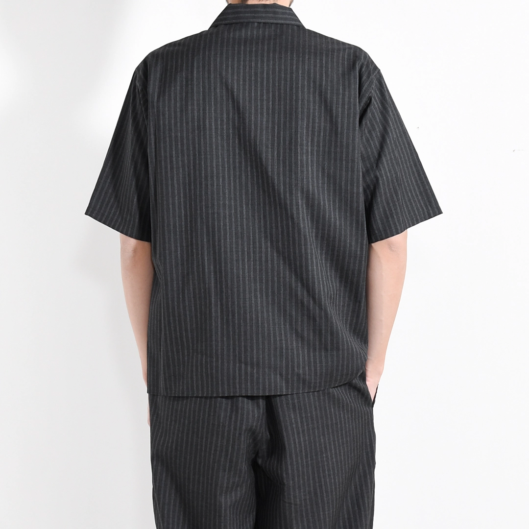 [m26a11sh02b]marka(マーカ) 2/72 Wool Tropical Washer Fly Front Open Collar S/S Shirt(2/72 ウールトロピカルワッシャーフライフロントオープンカラーS/Sシャツ)の商品画像