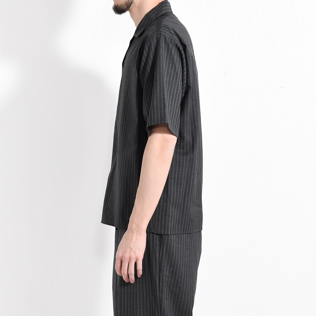 [m26a11sh02b]marka(マーカ) 2/72 Wool Tropical Washer Fly Front Open Collar S/S Shirt(2/72 ウールトロピカルワッシャーフライフロントオープンカラーS/Sシャツ)の商品画像