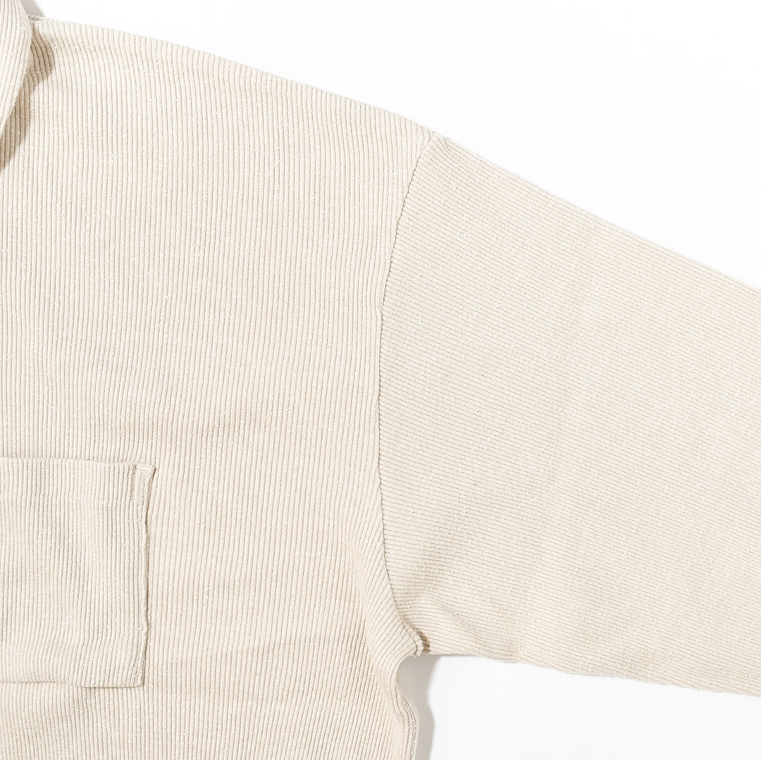 old joe SILK NEP RIBED SHIRTS ベージュ OLD JOE｜MOCK-NECK SILK NEP RIBED TOPS- STOTELA clothing store