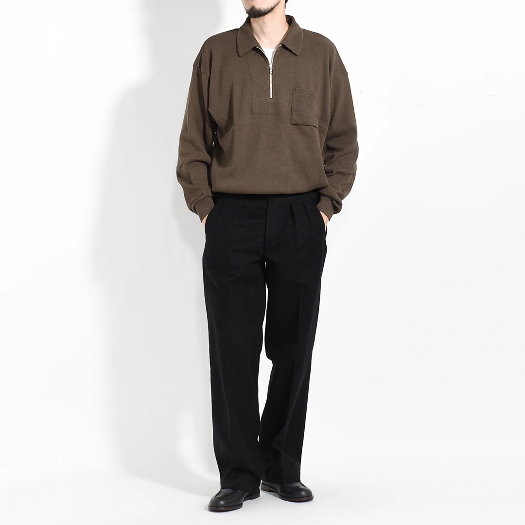 252OJ-CT04)OLD JOE(オールドジョー)Quater Zip Silk Nep Ribbed