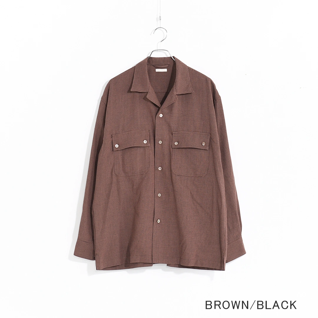 USH61-KC218]ULTERIOR(アルテリア)RAYON LINEN CHECK W/P SHIRT