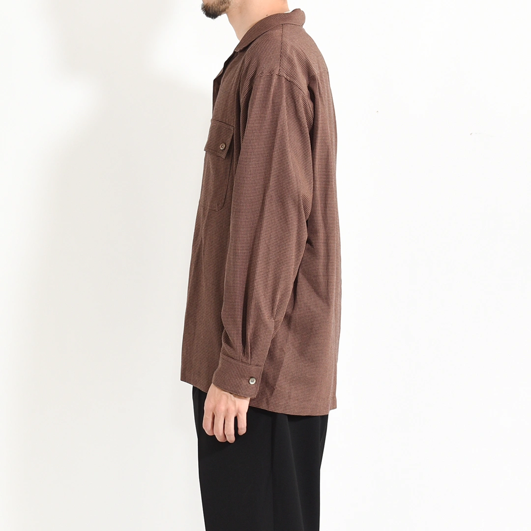 USH61-KC218]ULTERIOR(アルテリア)RAYON LINEN CHECK W/P SHIRT