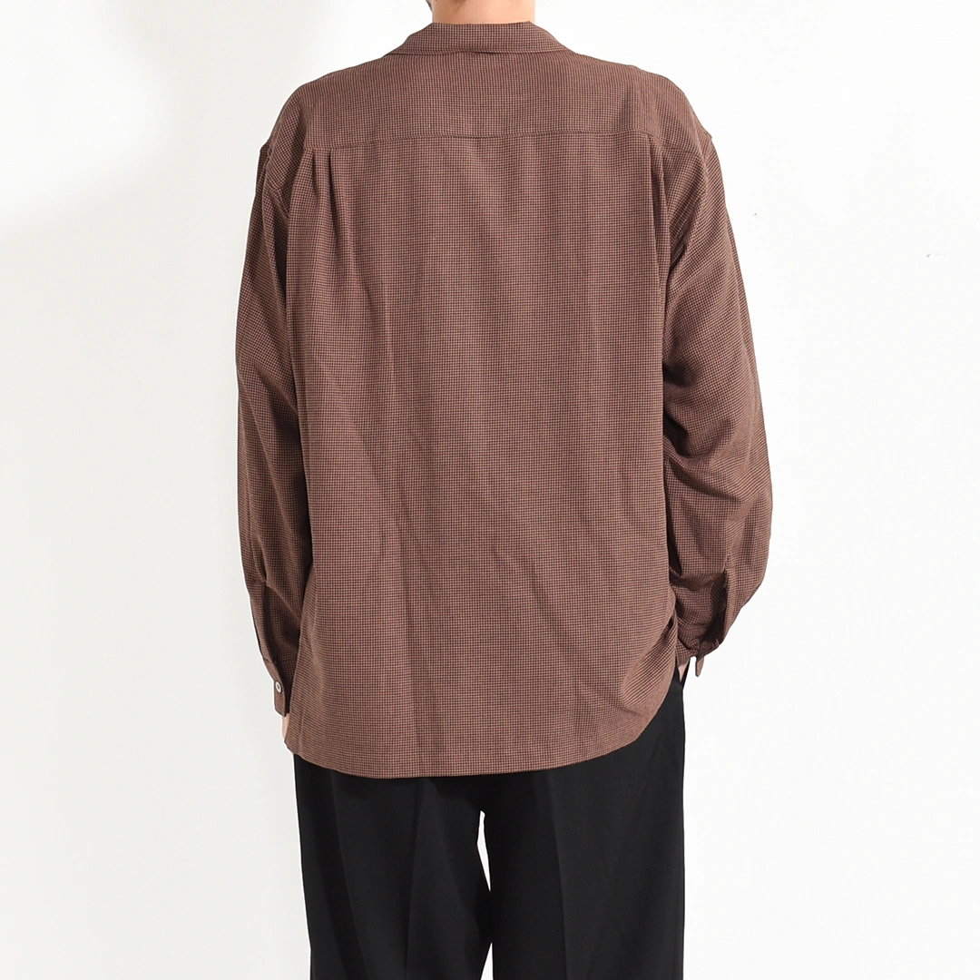 USH61-KC218]ULTERIOR(アルテリア)RAYON LINEN CHECK W/P SHIRT