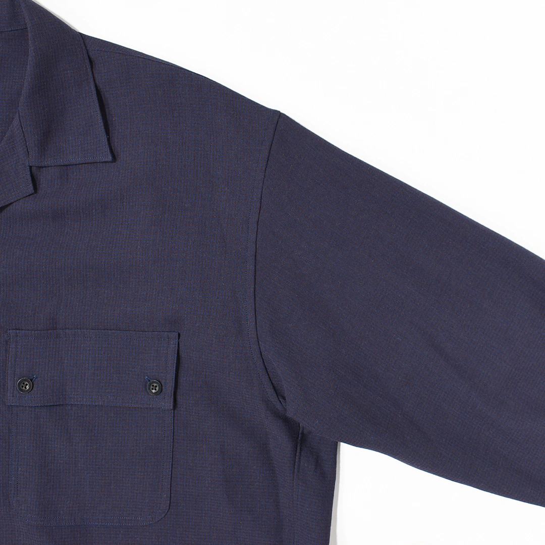 USH61-KC218]ULTERIOR(アルテリア)RAYON LINEN CHECK W/P SHIRT