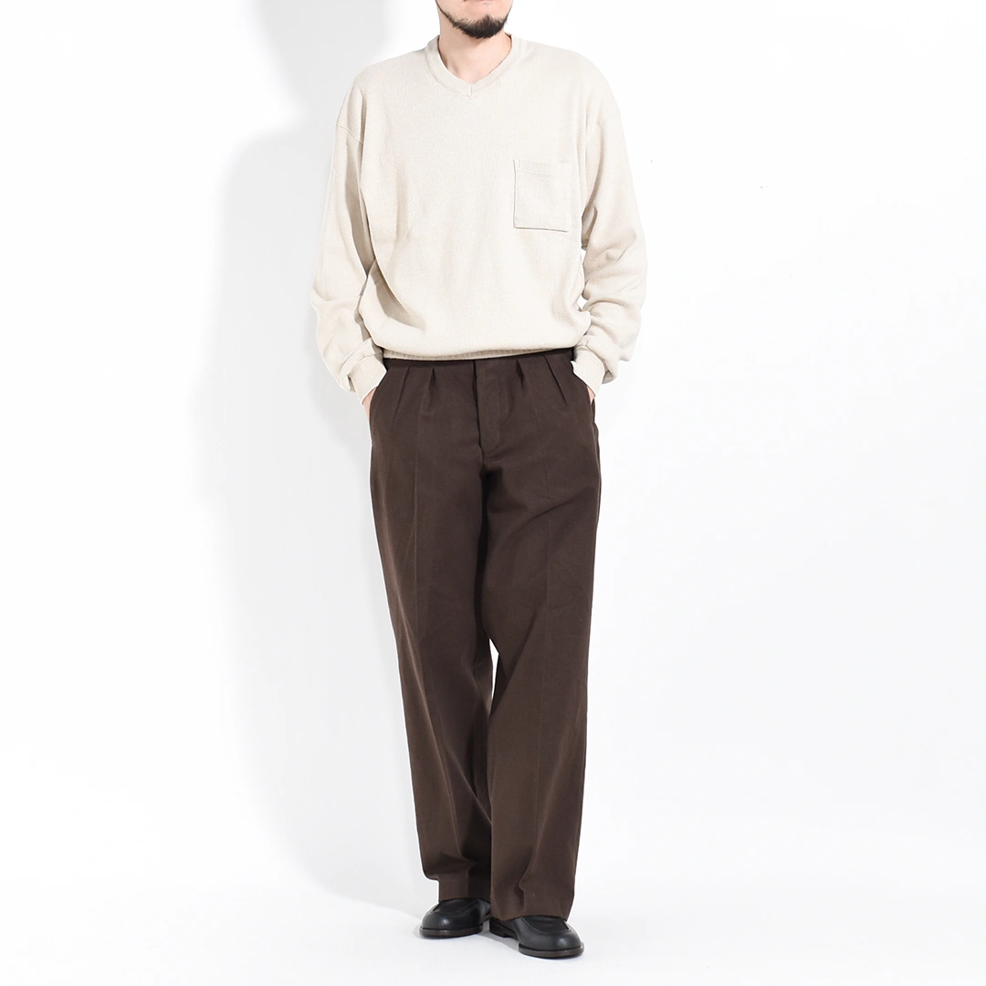 (252OJ-CT05)OLD JOE(オールドジョー)V-Neck Silk Nep Ribbed Tops(Vネックシルクネップリブドトップス)の商品画像
