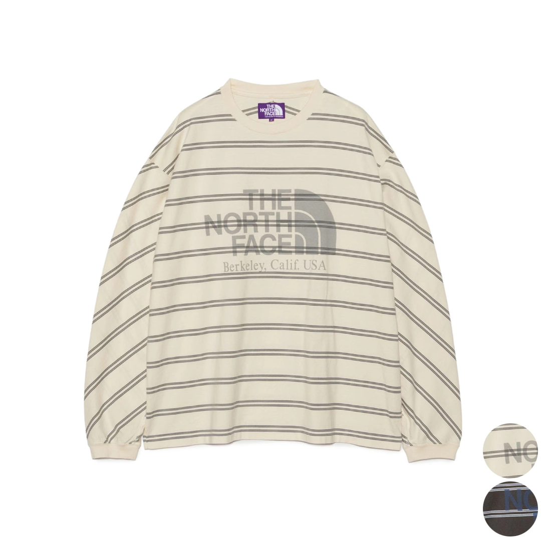 新品 ノースフェイス PL フィールド ストライプド 長袖ポロシャツ (L) Ⓗ N26ST027]THE NORTH FACE Purple Label(ザ・ノース・フェイス パープル