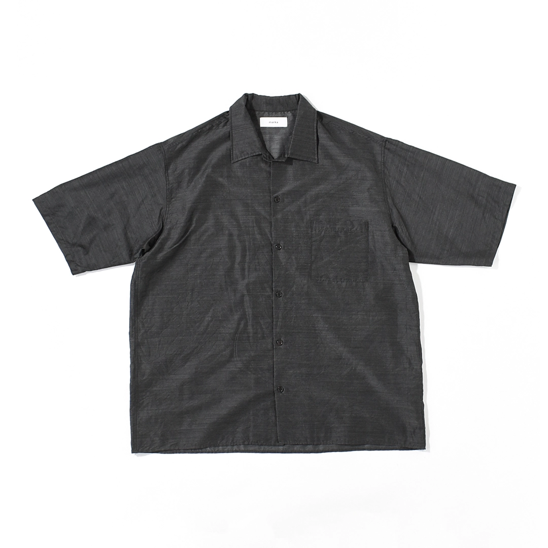 [m26c04sh02b]marka(マーカ) Silk/Wool Feather Twill Open Collar S/S Shirt(シルクウールフェザーツイルオープンカラーS/Sシャツ)の商品画像