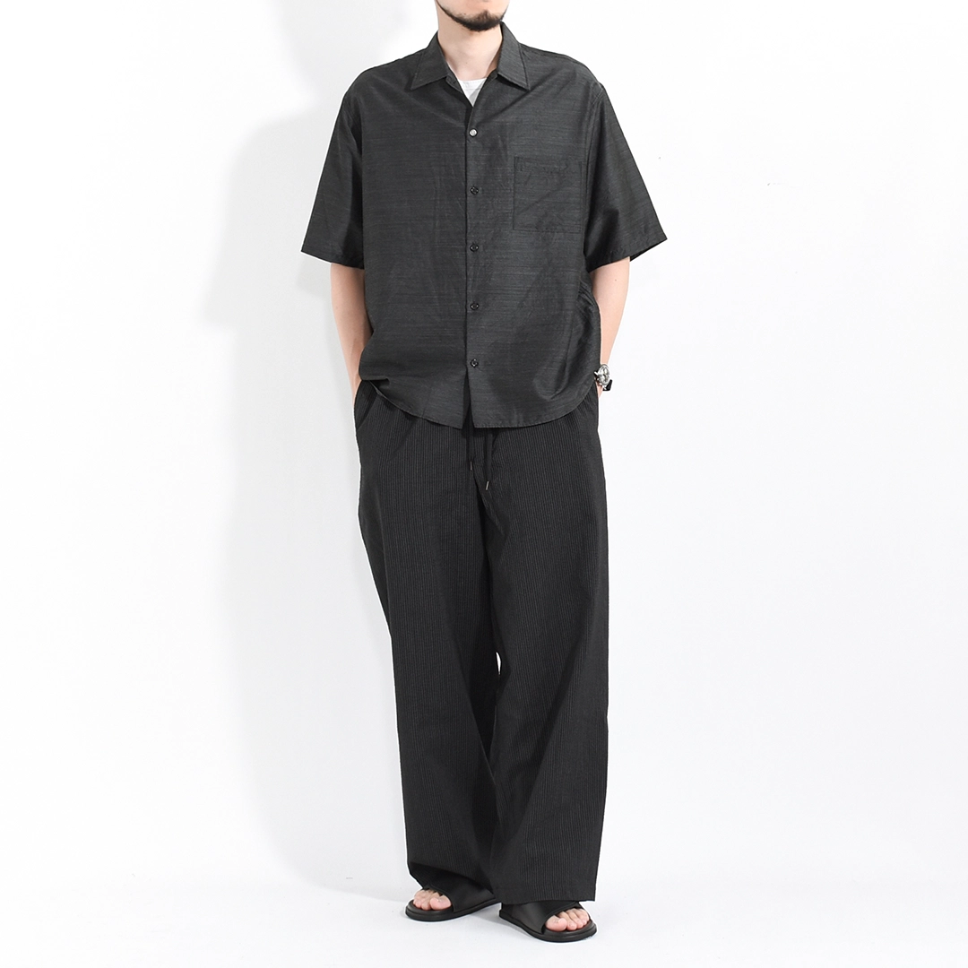 [m26c04sh02b]marka(マーカ) Silk/Wool Feather Twill Open Collar S/S Shirt(シルクウールフェザーツイルオープンカラーS/Sシャツ)の商品画像