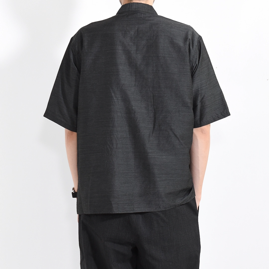 [m26c04sh02b]marka(マーカ) Silk/Wool Feather Twill Open Collar S/S Shirt(シルクウールフェザーツイルオープンカラーS/Sシャツ)の商品画像