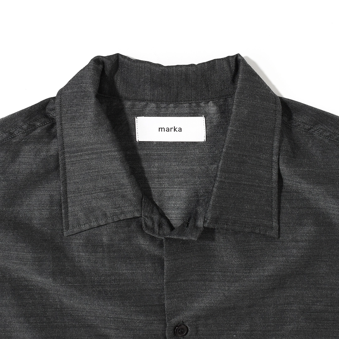 [m26c04sh02b]marka(マーカ) Silk/Wool Feather Twill Open Collar S/S Shirt(シルクウールフェザーツイルオープンカラーS/Sシャツ)の商品画像