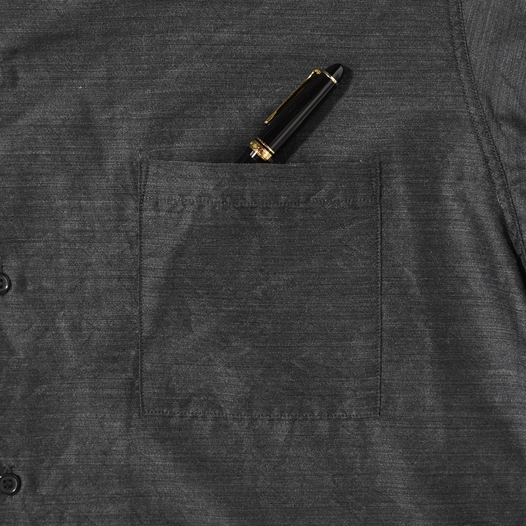 [m26c04sh02b]marka(マーカ) Silk/Wool Feather Twill Open Collar S/S Shirt(シルクウールフェザーツイルオープンカラーS/Sシャツ)の商品画像