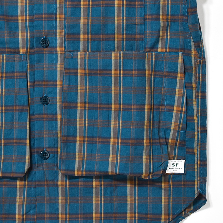 [SF-242133] SASSAFRAS (ササフラス) Digs Crew Half 1/2 Madras Check(ディグスクルーハーフ 1/2　マドラスチェック)の商品画像