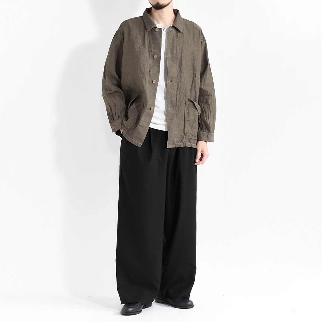 [a26a15pt03c]MARKAWARE (マーカウェア)Organic Wool 2/80 Tropical Triple Pleated Wide Trousers(オーガニックウール2/80トロピカルトリプルプリーテッドワイドトラウザーズ)の商品画像
