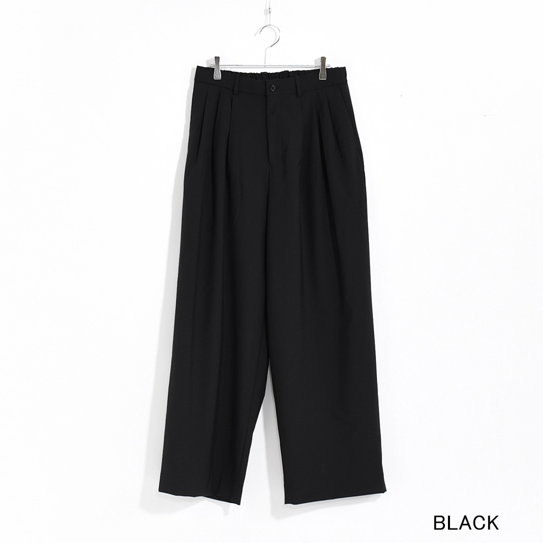[a26a15pt03c]MARKAWARE (マーカウェア)Organic Wool 2/80 Tropical Triple Pleated Wide Trousers(オーガニックウール2/80トロピカルトリプルプリーテッドワイドトラウザーズ)の商品画像