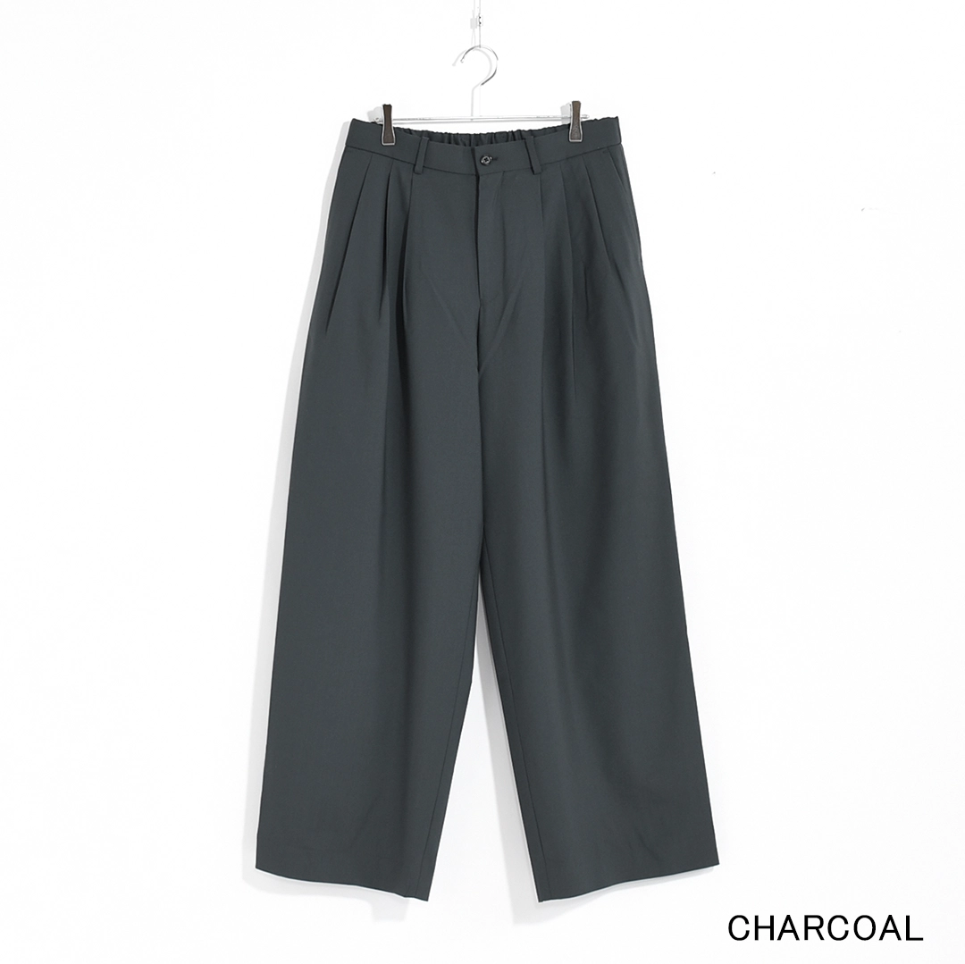 [a26a15pt03c]MARKAWARE (マーカウェア)Organic Wool 2/80 Tropical Triple Pleated Wide Trousers(オーガニックウール2/80トロピカルトリプルプリーテッドワイドトラウザーズ)の商品画像