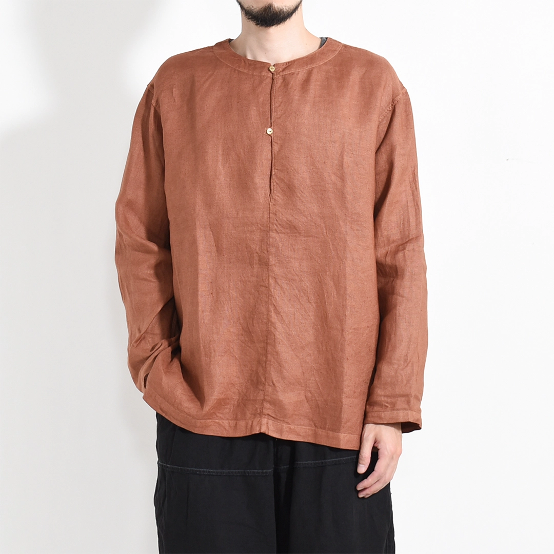 [SH-164DC]MITTAN(ミタン/ミッタン)亜麻大麻長袖プルオーバー(草木濃染)の商品画像