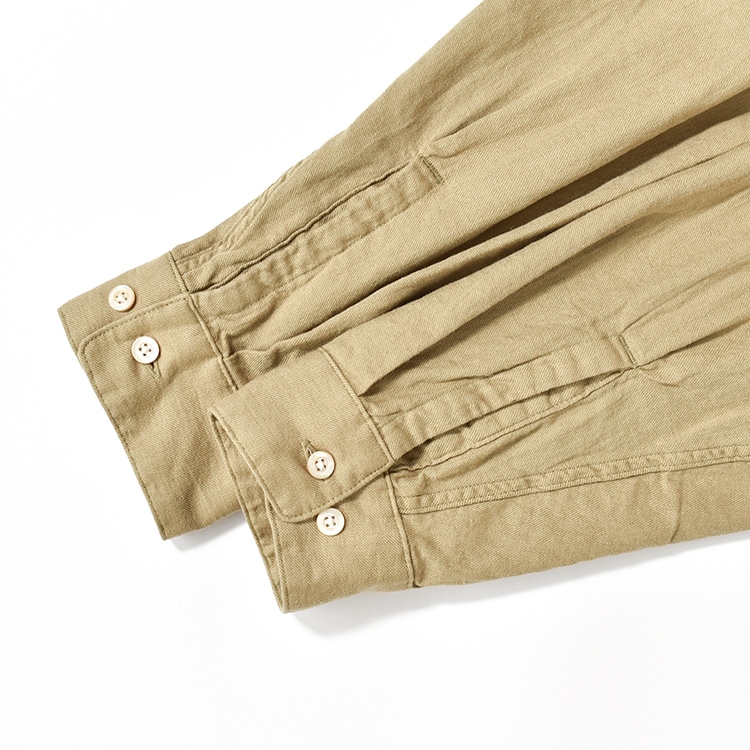 美品 phigvel オープンカラーシャツ コットン 無地 PMAS-LS01]PHIGVEL(フィグベル) C/L Open Collar LS Shirt