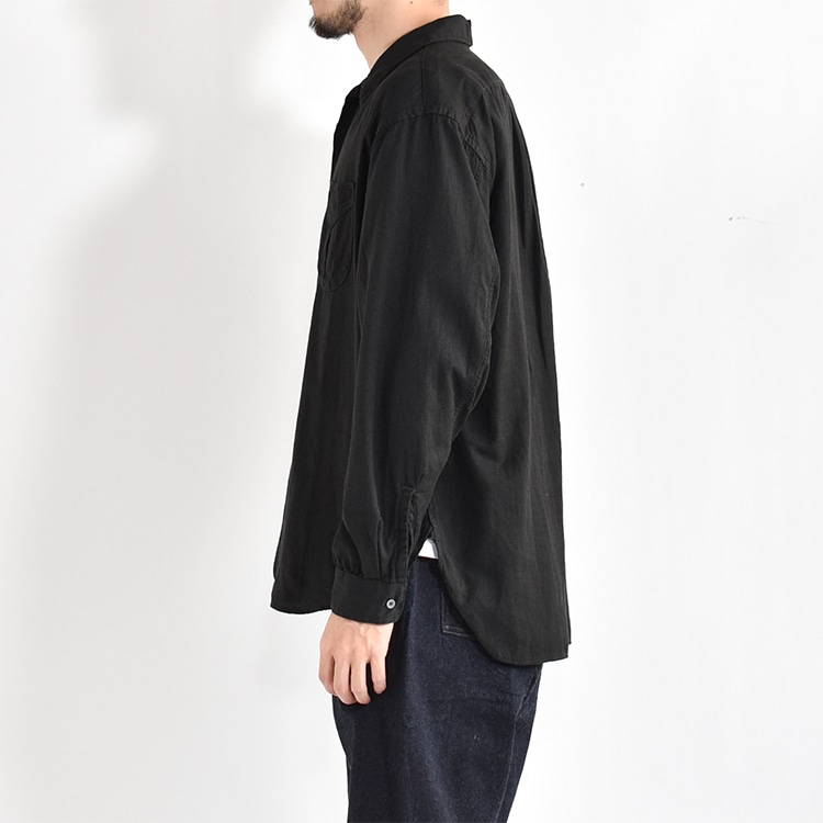 PMAS-LS01]PHIGVEL(フィグベル) C/L Open Collar LS Shirt(コットン