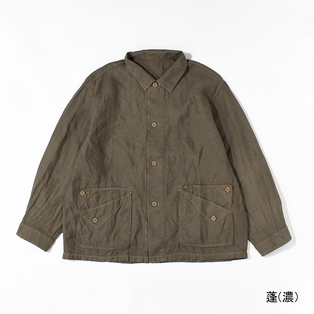 [JK-82DC]MITTAN(ミタン/ミッタン)和紙大麻ジャケット(草木濃染）の商品画像