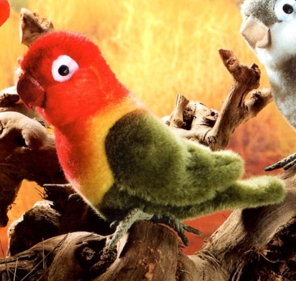 ケーセン ボタンインコ 緑 赤 ケーセンぬいぐるみ 木のおもちゃ ウッディモンキー 本店