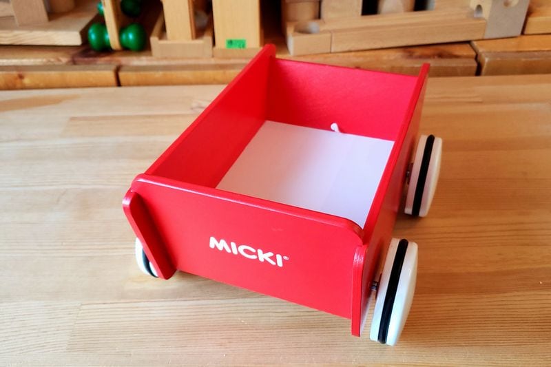 ミッキィ社 ミニワゴン 赤 MICKI 【木のおもちゃ 木製 ワゴン ミッキー