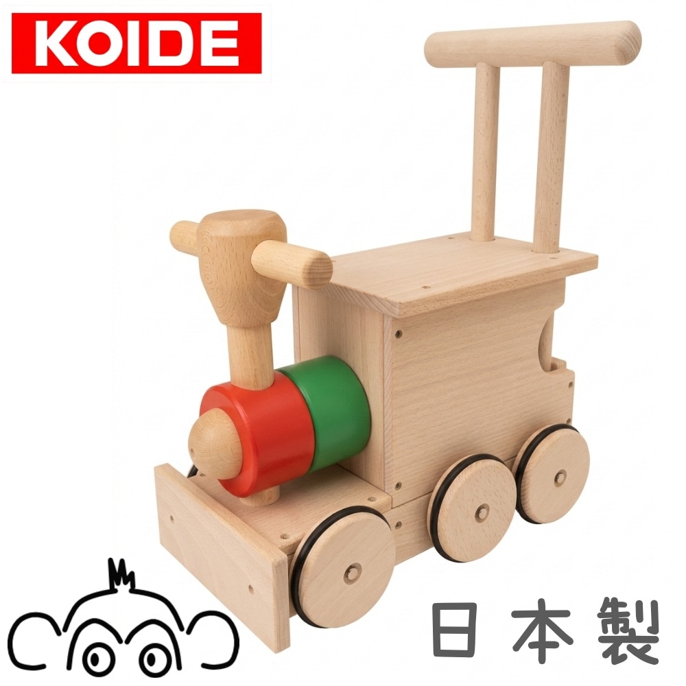 KOIDE コイデ東京 日本製 ぶなの木 キンコンロコ 木のおもちゃ 乗用玩具 手押し車 機関車 1歳 2歳 誕生日プレゼント M72