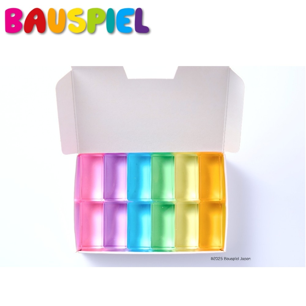 バウシュピール社 ルミナスブロック パステル12PCS　BAUSPIEL　BAU-0122　積み木